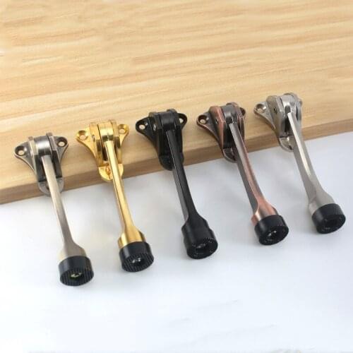 1pcs Zinc Alloy Door Stops Furniture Wooden door locator For Hotel office bedroom wall Floor protection stopper home Hardware