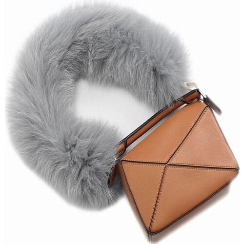 Fox hair bag shoulder belt accessories single buyer hair wide shoulder belt accessories plush handbag accessories plush