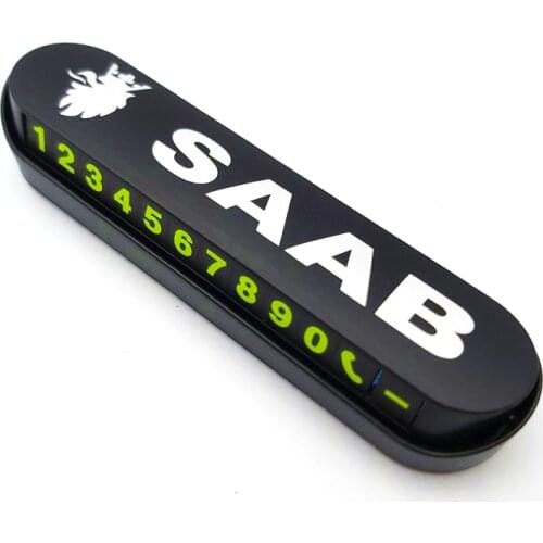Luminous Car Temporary Parking Card Sticker Phone Number Card Plate for SAAB SCANIA 9-3 93 9-5 9 3 9000 9 5 Accessories