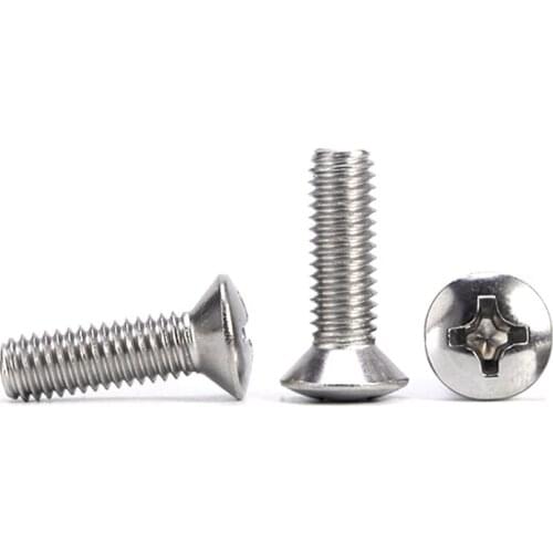 50pcs M2 M2.5 304 stainless steel Phillips half countersunk screws cross teeth screw mechanical bolts bolt GB820 2mm-22mm length