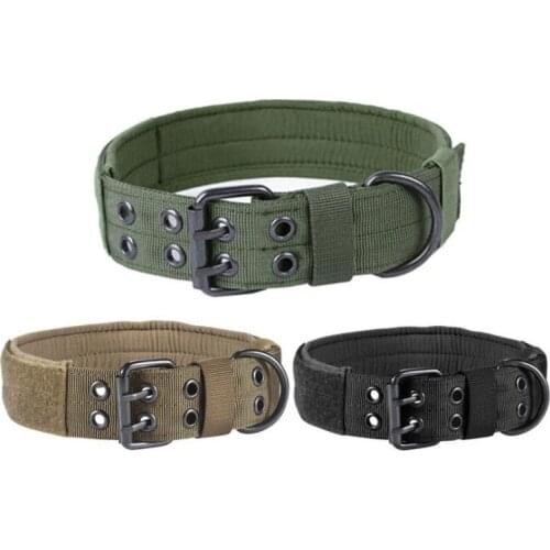 Military Tactical Dog Collar Hunting Durable Adjustable Heavy-duty Pet Collar Medium Large Dogs Magic Sticker