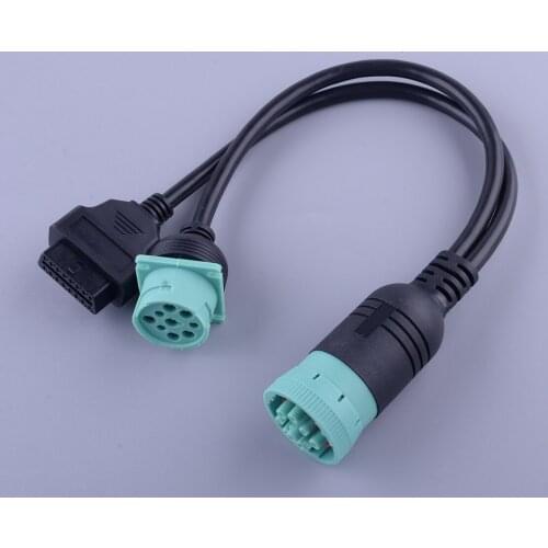 Truck Y Splitter Cable Adapter Car Connector Fit for J1939 9 Pin Male to Female And 16Pin long OBD2
