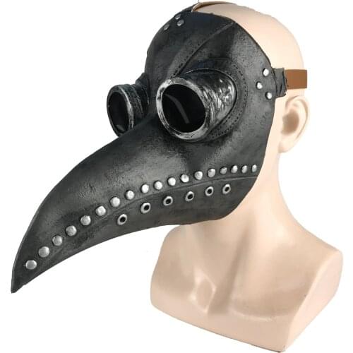 Funny Plague Doctor Mask Steampunk Cosplay Bird Beak Long Nose Latex Masks Masquerade Carnival Halloween Party Props C20K113