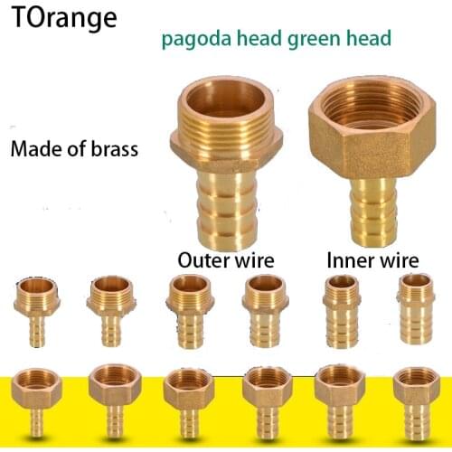 1/2IN 3/4IN Pagoda Head Gas Hose Natural Gas Gas Connector Inside and Outside Silk Green Head 8/10 / 12mm Fittings