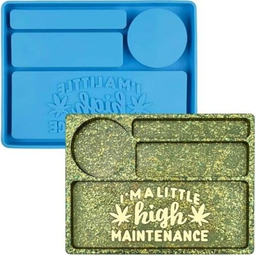 1 Set Rolling Tray Epoxy Resin Mold Jewelry Storage Holder Silicone Mould DIY Crafts Serving Board Plate Cup Mat Coaster Home