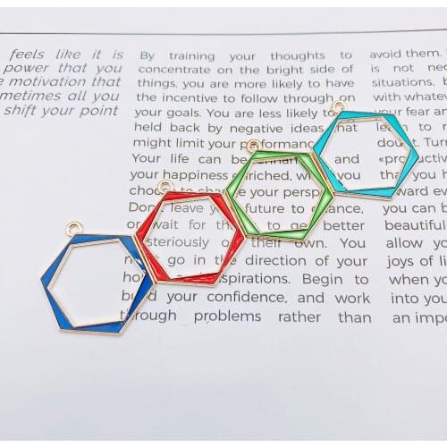 10pcs 29X23mm Jewelry Accessories Enamel Geometric Design Polygon Charms Earrings Necklace Pendant Hndmade DIY Material