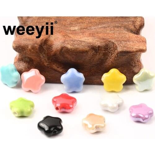 15mm Colorful Little Starfish Shape Ceramic Beads For DIY Bracelet Necklaces Jewelry Making Charm Beads Accessories