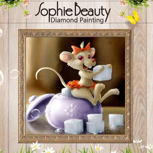 2018 Promotion New Europe Craft 5d Diamond Painting Mouse For Cat Resin Mosaic Whole Picture Drill Needlework Embroidery Animal