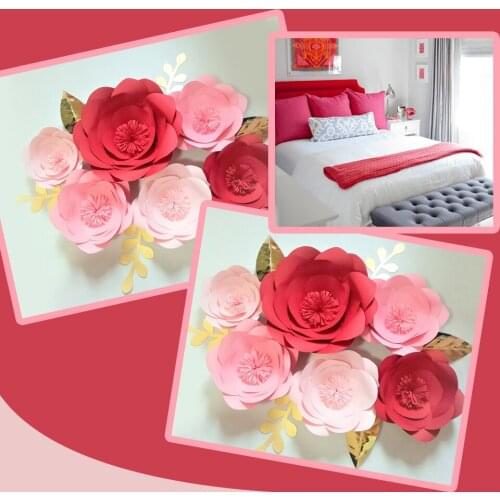 2018 DIY Giant Paper Flowers Fake Flower 6 Leaves 6pcs Wedding Decorations Backdrops Baby Nursery Fashion Show Video Tutorials
