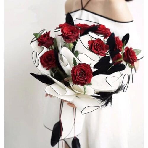 5Pcs Bezel Matte Flowers Packaging Paper Crafts Scrapbook Decoration Birthday Gift Waterproof Wrapping Origami Florist Supplies