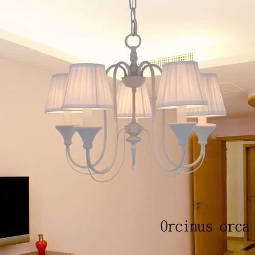 American Creative PINK CHANDELIER Girl Bedroom children room light modern simple personality LED cute fabric pendant lamp