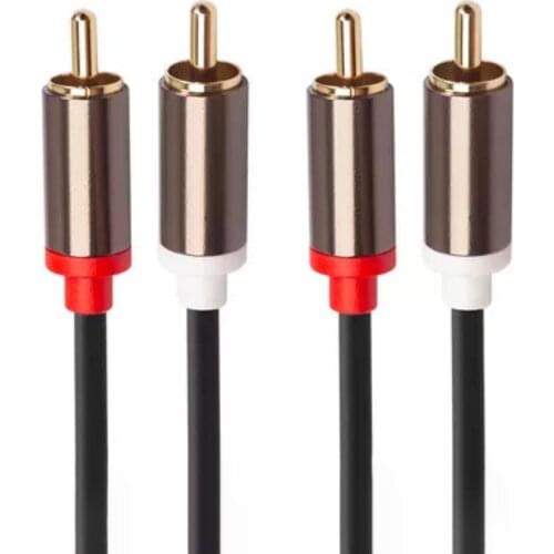 3/2/1M Aluminum Alloy Gold-Plated 2RCA to 2 RCA Stereo Audio Cable Signal Cord