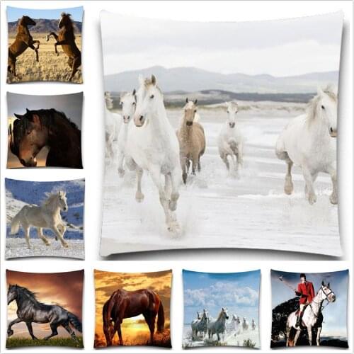 Home Decorative Cushion Cover Throw Pillow Case Pillow Cover Fashion Horse Printed