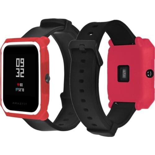 FIFATA Dual color cases Dust-proof Protector Frame Colorful Case Cover Shell for Xiaomi Huami amazfit bip Bit Youth SmartWatch