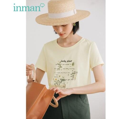 INMAN Sweet Anti-Bacteria Tech Summer Tops Creative Pattern Embroidery Female Women Girl Cool Down Temperature T-Shirt