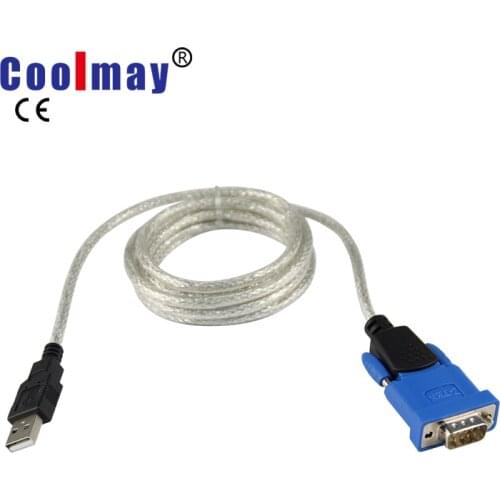 USB to RS232 serial port cable via USB port on computer and coolmay text plc programming line
