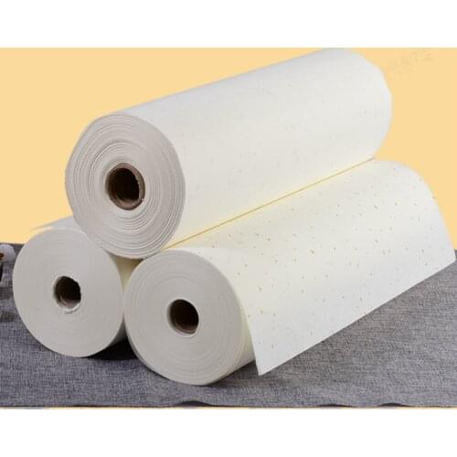 Chinese Xuan Paper Half-Ripe Painting Calligraphy Gold Foil Xuan Paper Roll Raw Rice Paper with Scattered Gold Spot Papel Arroz