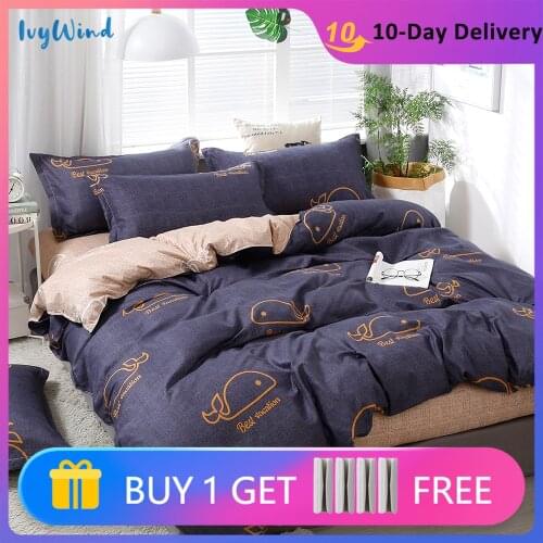 Twin size Bedding Set Polyester Duvet Cover Queen King Bed Linen 2 People Nordic Covers For 150/180/200/220 Bed Home Textile