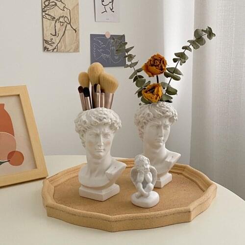 Nordic Style Creative Portrait Vase Human Head Flower Vases Decoration Ornaments Resin Flower Vase Plant Pot David Home Decor