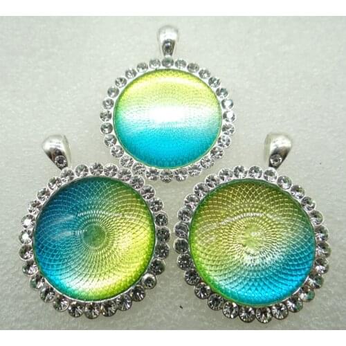 Hot sell Natural Stone Quartz Crystal Opal lapis Unakite Round Shaped Pendant Diy Jewelry Making necklace for woman man1PC