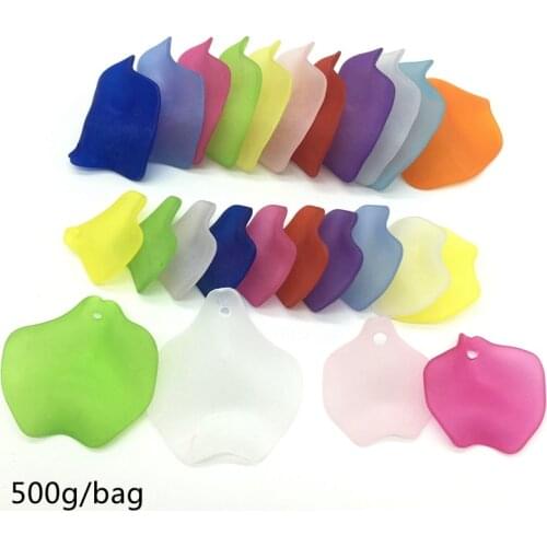 Meideheng Acrylic Dull Polish Flower Matte Beads Flake Beads Promotion Cheap Beads For Needlework Jewelry Making 24x25mm 34x36mm