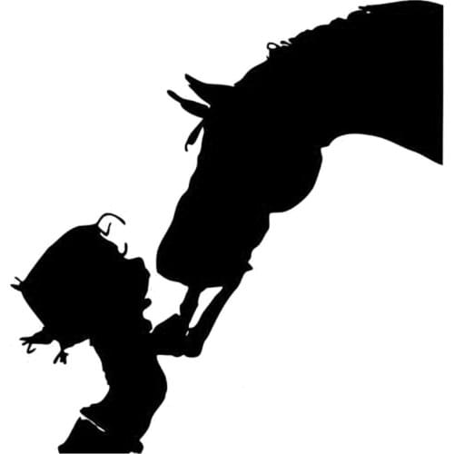 DasDecal Girl Kiss Horse Fashion Car Sticker Waterproof Decal Laptop Truck Motorcycle Auto Accessories Decoration PVC,14cm*13cm