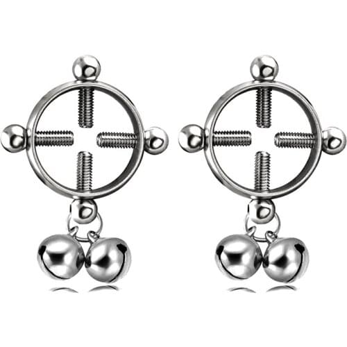 Fashion 1/2 Pcs Women Body Piercing Breast Nail Screw Bell Pendant Fake Nipple Ring Adijustable Nipple Ring Jewelry Casual Women