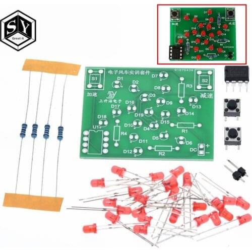 DIY Kit Electronic Windmill Kit DC 5V Funny DIY for Practice Adjustable Speed MCU Design for Soldering Electronic DIY Kit