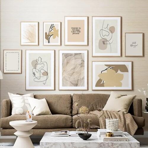 Leaf Skeleton Line Art Characters Feather Wall Art Canvas Painting Nordic Posters And Prints Wall Pictures For Living Room Decor