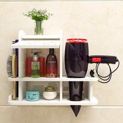 Wall Shelf In Bathroom Holder for Hair Dryer Toilet Shelf Nail Free Bath Rack Estante Prateleira De Parede Bathroom Accessories