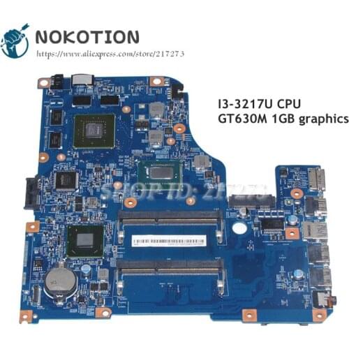 NOKOTION For Acer aspire V5-471 V5-571 Laptop Motherboard NBM1D11007 48.4TU05.021 SR0N9 I3-3217U CPU GT630M 1GB