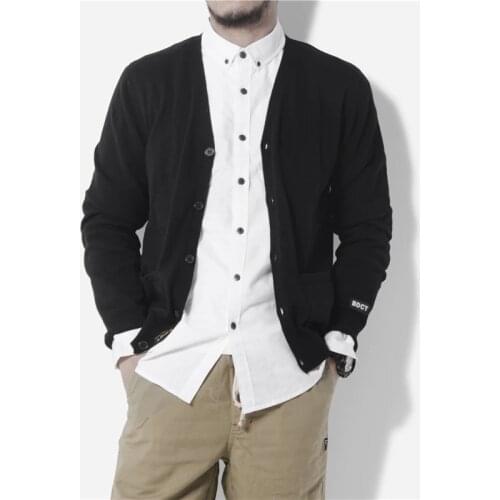 New Arrival Japanese Concise Style High Quality Solid Mens Cardigan Knitted Sweater Fashion Casual Slim Fit Full Sleeve Sweater