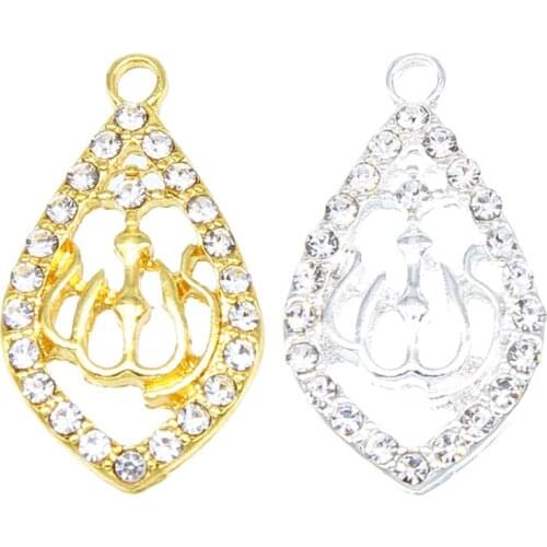 6PCS Arab Women Golden Muslim Islamic God Ala Charm Pendant Necklace Jewelry Ramadan Gift Necklace Pendant Accessories