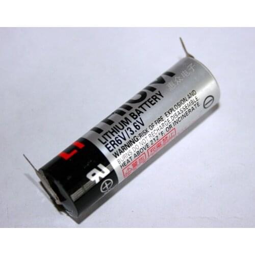 Wholesales!! 10PCS/lot 100% Original New ER6V 3.6V 2000mAh PLC Battery With Pins Free Shipping