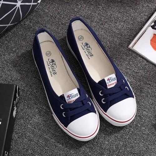 VOGELLIA Casual Flats Shoes Woman Shallow Mouth Flats Platform White Shoes Slip On Summer Women Canvas zapatos de mujer