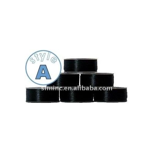 75D/2(60wt) polyester prewound bobbin threads for embroidery machines, black color + size A palstic side+ free shipping