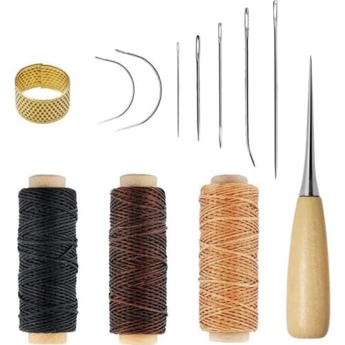 Leather Sewing Awl Kit Tools Sewing Needles Threads For DIY Leather Craft Speedy Stitcher Stitching Shoemaker Canvas Repair Tool