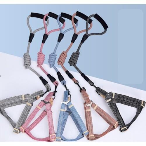 Dog Collar Lead Leash Pet Breastback Rope Harness For Walking Vest Collar Animal Accessories Puppy Cat Supplies