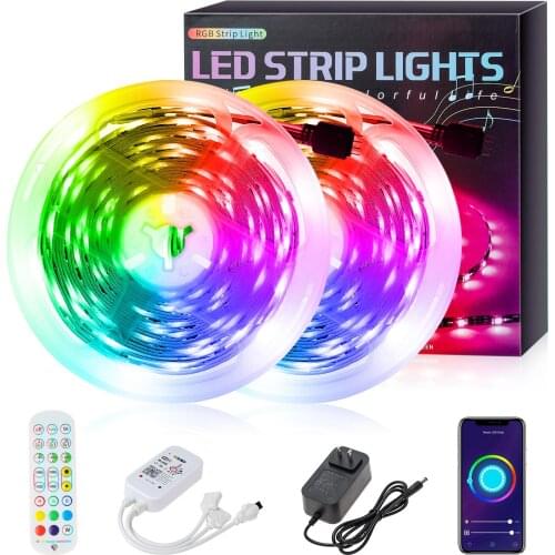 Led Light Strip Bluetooth 5050 Waterproof 2835 RGB Flexible Tape Led Ribbon with APP WIFI Voice Control for Christmas Tree Decor