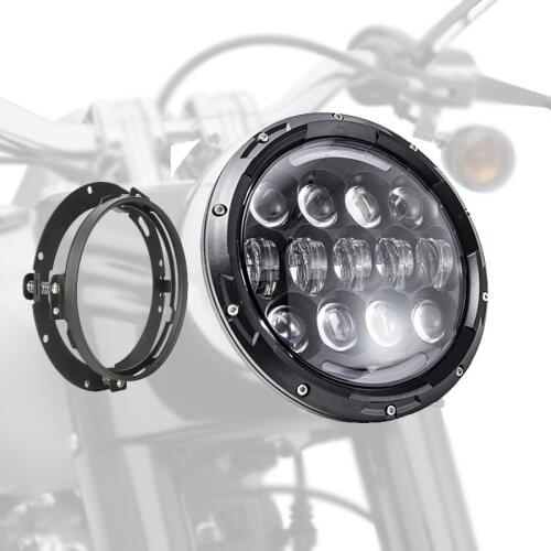 Motorcycle Led Headlight 105w 12v High Low Beam Led Halo Motorcycle Headlight For Harley Touring 2014