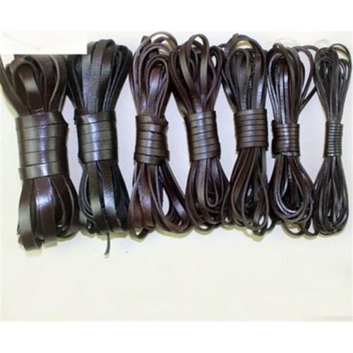 2m/lot Coffee Genuine Cow Leather Cord String Rope 2mm 3mm 4mm 5mm 6mm 8mm Flat Leather Cords Bracelet Findings Jewelry Making