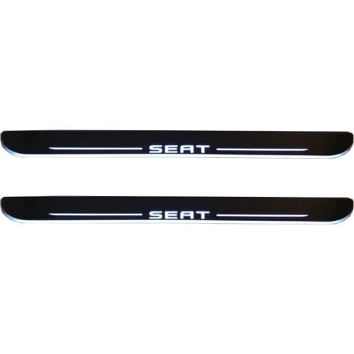 WOOBEST Waterproof Ultrathin Acrylic LED door sill for Seat Leon MK3 3 doors version Led moving door scuff plate overlays light