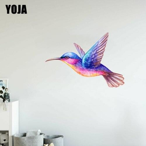YOJA 40×27.9CM Beautiful Colored Hummingbird Art Home Decoration Living Room Wall Sticker 8WS0262