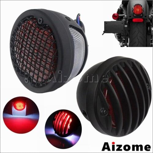 For Harley Cafe Racer Passenger Tail Light Brake LED Llight w/License Plate Lamp For 1933-1936 Ford Car Model Pick-Ups Wagon 12V