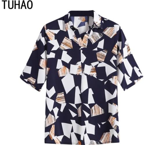 TUHAO Plus Size Women Clothing 8XL 7XL 6XL 5XL Mother Mom Chiffon Shirt Blouse Tops Print Short Sleeve Summer Blouses clothes