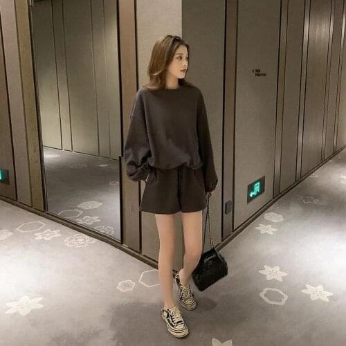 Women Fashion Short Sweater +Shorts Sets Woman Large Size 2 PCS Costumes Outfit Casual Sports Suit New Two Piece Set 2020