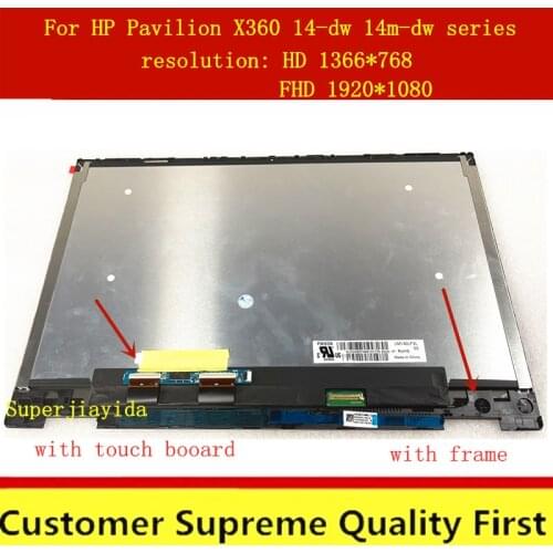 With board 14" FHD HD For Hp Pavilion X360 14-DW Series 14-dw 14-dw0001ua LCD Laptop Touch Screen Display Replacement Assembly