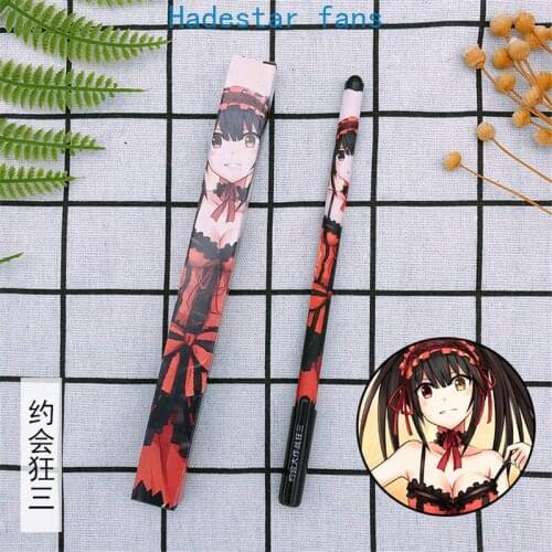 10 sets/lot Anime DATE A LIVE Gel pen Himekawa Yoshino Hermit Nightmare Ballpoint Pen 0.5 Black refill Pens toy gift