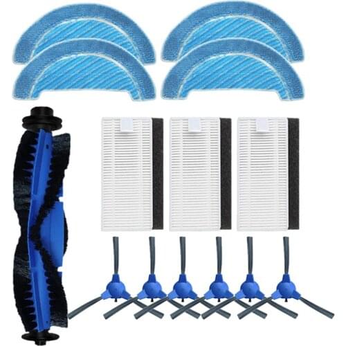 14 PCS Replacement Parts Compatible for Conga 1090 Robot Vacuum Cleaner Accessories Kit Main Brush Side Brush Filter Mop