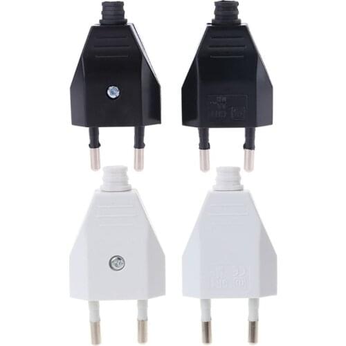 2 Pcs German Type European 2 Pin Plugs Network Cables 2.5A 220V Electric Contact
